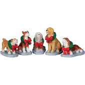 Lemax Village Collection Christmas Pooch Sæt på 5 #32138