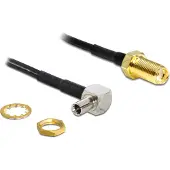DeLOCK antenneadapter, TS-9 han vinklet 90 grader til SMA hun ret,