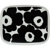 Marimekko Unikko tallerken 12x15 cm Sort/Hvid