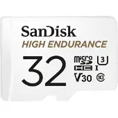 SanDisk High Endurance - Flashhukommelseskort (microSDHC til SD adapter inkluderet) - 32 GB - Video Class V30 / UHS-I U3 / Class10 - microSDHC UHS-I