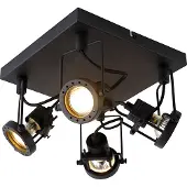 QAZQA Industriel spotlight sort 4-lys - Suplux