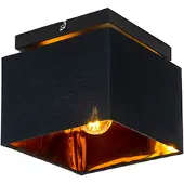 QAZQA Moderne loftslampe sort med guld - VT