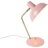 QAZQA Retro bordlampe lyserød med bronze - Milou