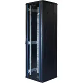 Toten 19 Komutacinė spinta , System G, 42U, 600x600, stiklinės durys, galinės perforuotos durys, iki 800kg, juoda / G6.6642.9801 / 19-G6642GP