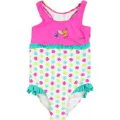 Playshoes Badedragt 'DIE MAUS' gul / jade / fuchsia / hvid