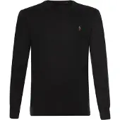 Ralph Lauren Polo Ralph Laurentil mænd. 710760121001 Custom Slim Fit sort bomuldst-shirt (L), Casual, Lange ærmer