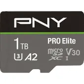 PNY PRO Elite - Flashhukommelseskort - 1 TB - A2 / Video Class V30 / UHS-I U3 / Class10 - microSDXC UHS-I