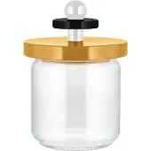 Alessi Mr. Sottsass antager jeg ES16 / 75 1- Design hermetisk glas Jar med b?g tr? l?g gul sort og hvidt