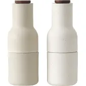 Menu Bottle Grinder krydderikværn keramik 2-pak Sand (valnøddelåg)