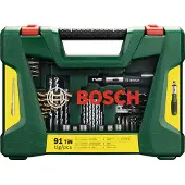 Bosch V-Line - Skruetrækker, bor og sokkelbitsæt - 91 stykker