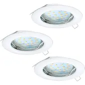 Eglo PENETO indbygningsspots, 3000K, Ø78 mm, 3-pak, hvid