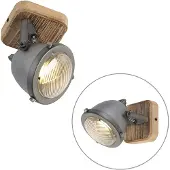 QAZQA Smart spotlight stål med træ inkl. WiFi GU10 justerbar - Emado