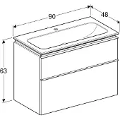 Geberit Møbelsæt iCon smal 2 skuf 90x63 hvid mat