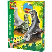 SES Creative - Støb Og Mal - T-Rex - - OneSize - Kreasæt