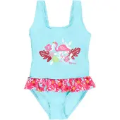 Playshoes Badedragt turkis / lime / lyserød / pitaya / hvid