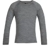 Icebreaker - Skiundertøj børn - K Merino 200 Oasis LS Crewe Gritstone Heather til UnisexUld - Børnetoj Størrelse 4 År - Grå