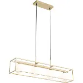 QAZQA Design pendellampe guld med hvidt glas 4-lys - Aniek