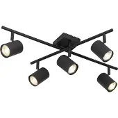 QAZQA Moderne loftslampe sort 5-lys justerbar firkantet - Jeana