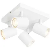 QAZQA Moderne loftslampe hvid 4-lys justerbar firkantet - Jeana