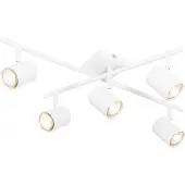 QAZQA Moderne loftslampe hvid 5-lys justerbar firkantet - Jeana
