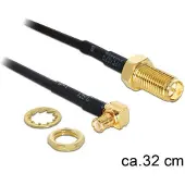 DeLOCK Adapter, MMCX ma - RP-SMA fe, 0.3m, black