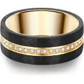 Trilani Ring gylden gul / sort / transparent