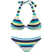 Venice beach Bikini navy / lyseblå / gul / hvid