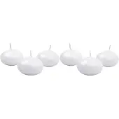 Party Deco Flydende skivelys, mat, 40 mm, hvid, 1 stk.