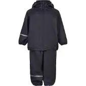 CeLaVi Regntøj m. Seler/Fleece - Recycle PU - Dark Navy - - 80 - Regntøj