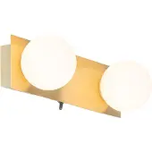QAZQA Væglampe guld 28 cm IP44 2-lys med switch - Cederic