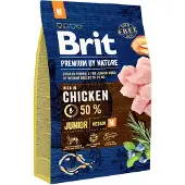 Brit Premium by Nature Junior M, Voksen, Enhver race, Medium (11 - 25 kg), Kylling, 3 g