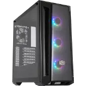 Cooler Master Gaming PC-kabinet - - MasterBox MB520 ARGB - Tempereret glaspanel - 3 ARGB-vifter - Sort
