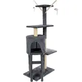Huismerk Pets Collection Draskyklė bokštas katėms, pilkos spalvos, 45x30x110cm