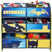 Batman Børne opbevaringsreol m. 6 stof-opbevaringsskuffer