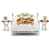 Lundby Brass Bed Set 18292 Pædagogisk Legetøj