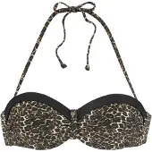 LASCANA Bikinioverdel beige / brun / sort