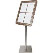 Securit GLASS STAR Informationsdisplay panel til 4xA4, valnød
