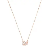 Swarovski Kæde 'Swan' rosa guld / lyserød / hvid