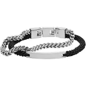 Fossil Armbånd sort / sølv