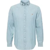 Ralph Lauren Polo Ralph Laurentil mænd. 710792042001 Blå Chambray-skjorte i skræddersyet pasform (S), Casual, Bomuld, Lange ærmer