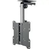 Schwaiger LWHD3720 513 - Beslag - for fladt panel - stål - sort - skærmstørrelse: 17-37 - loftsmonterbar