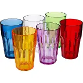 Guzzini HAPPY HOUR Set of 6 Tall Ground Tumblers Assorted Colors