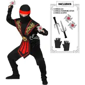 Widmann Rød kombat ninja kostume