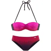 LASCANA Bikini 'Iris' pink / rød / sort