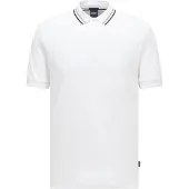 BOSS Slim fit poloshirt i bomuld med striber på kraven