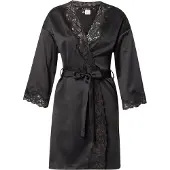 Ralph Lauren Morgenkåbe 'SIGNATURE SATIN' sort