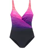 LASCANA Formgivende badedragt lilla / sort