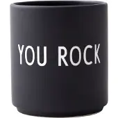 Design Letters Kop - Favourite - Porcelæn - Sort You Rock - - OneSize - Kop