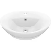 Super Merchant luksuriøs håndvask overløb 58,5x39 cm keramisk oval mat hvid