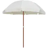 vidaXL parasol med stålstang 240 cm sandfarvet
